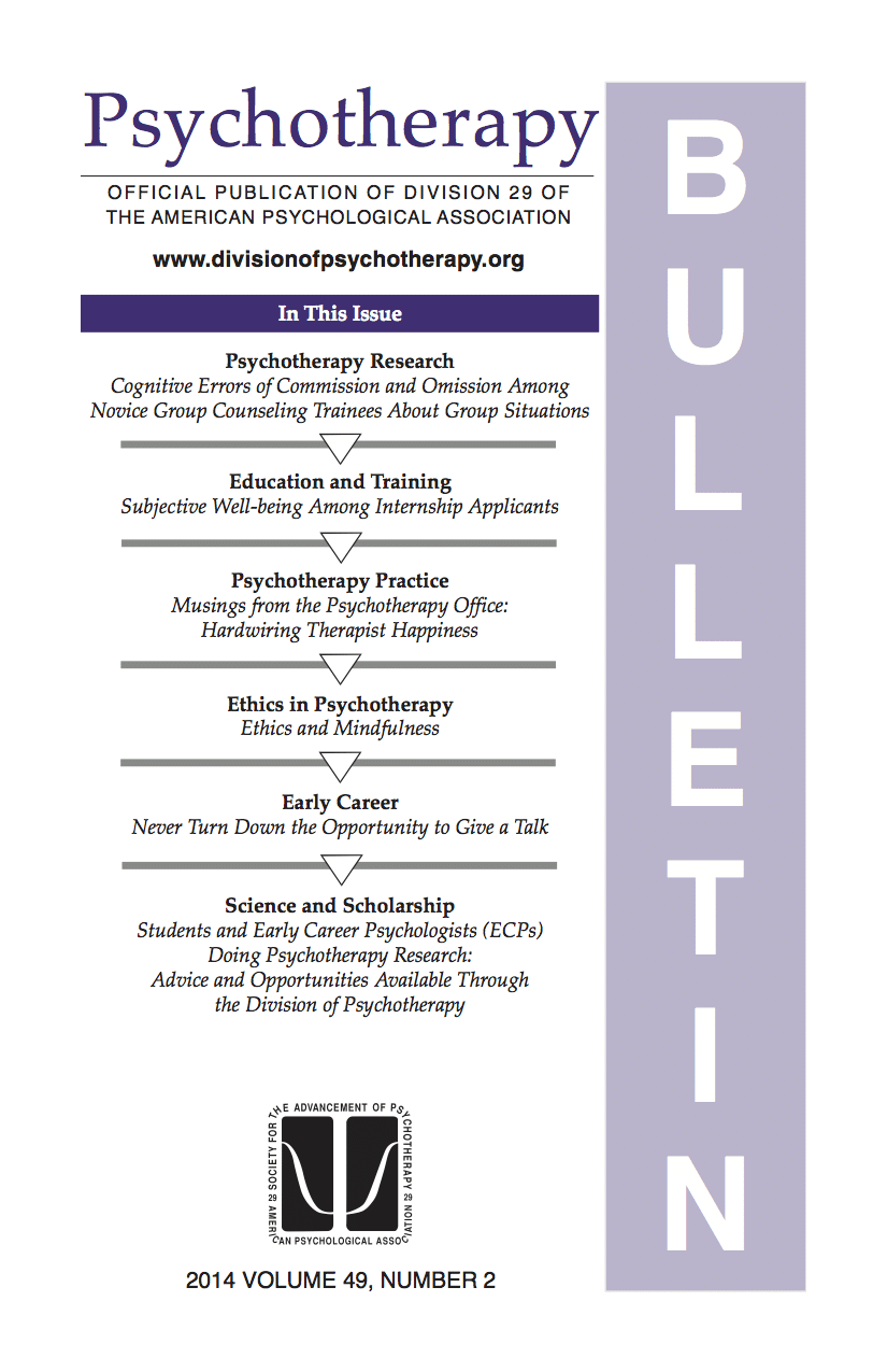 Psychotherapy Bulletin Archives